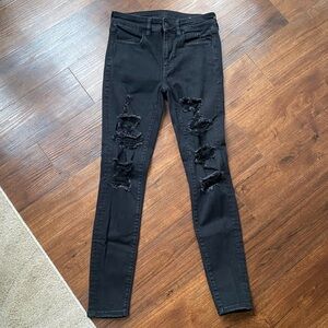 American Eagle Outfitters Ripped Black Skinny Jeans